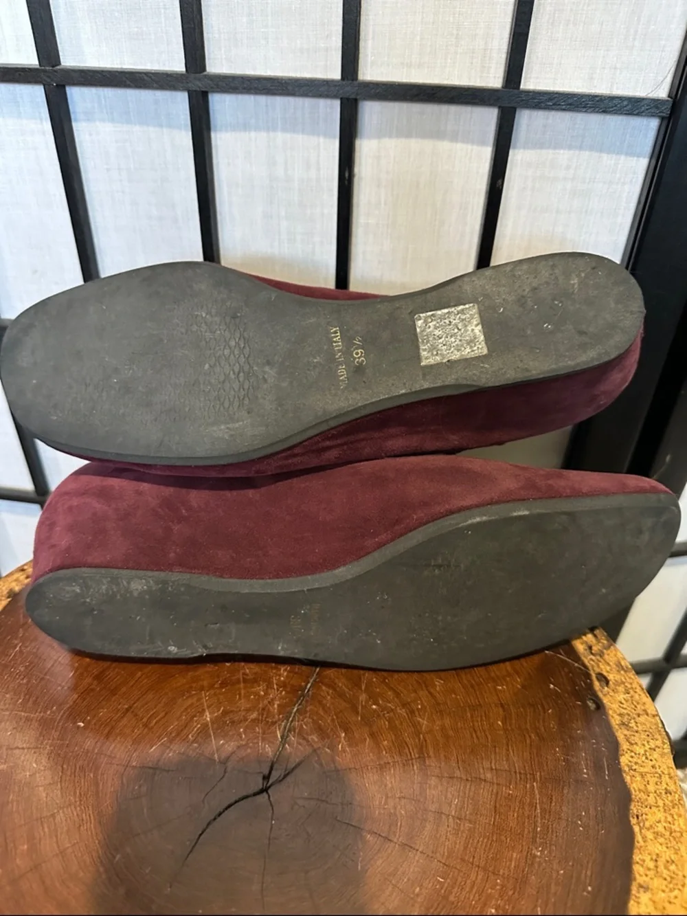 Anyi Lu Women's Wine Suede Mary Jane Wedge Heels EUC 8.5